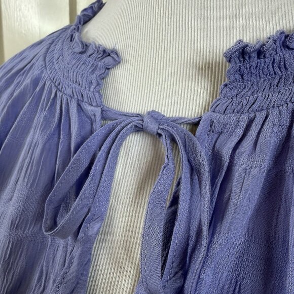 Sanctuary Women's Blouse Cooler Nights Peasant Tie Neck Lavender Size XXL NEW - Picture 4 of 12